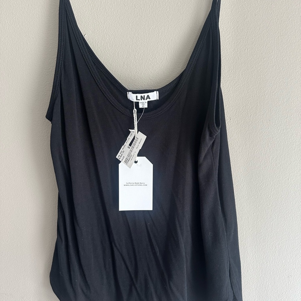 LNA Black Scoop Neck Camisole Tank